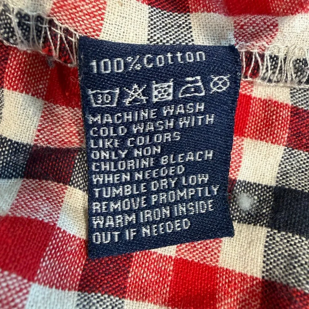 TOOBYDOO Cotton Plaid Button Down Red Blue Boys 5T
